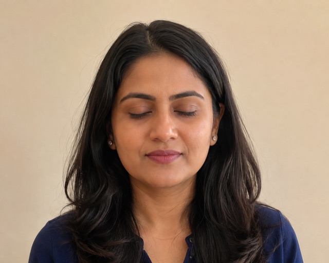 A portrait taken with the eyes closed mid-blink